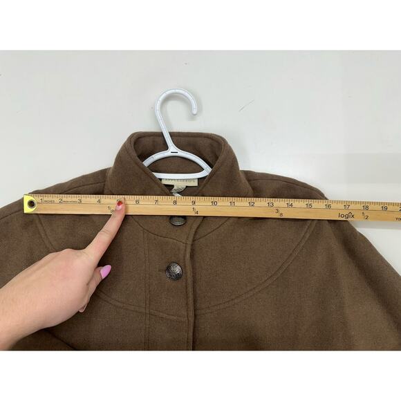 Appleseeds Womens Poncho One Size Acorn Brown Button Up Wool Blend NWTs - Picture 10 of 13